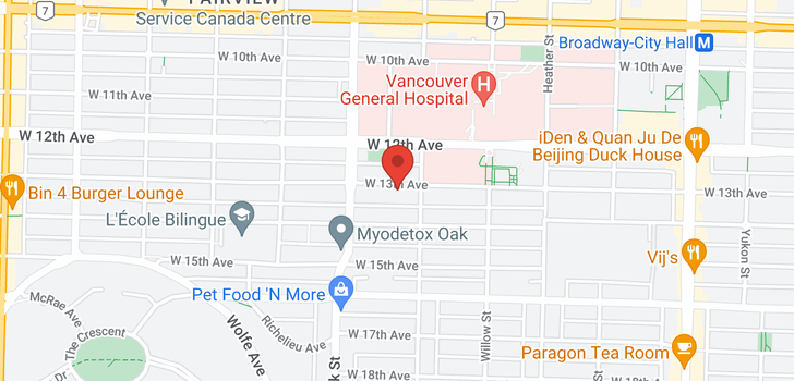 map of 928 W 13TH AVENUE